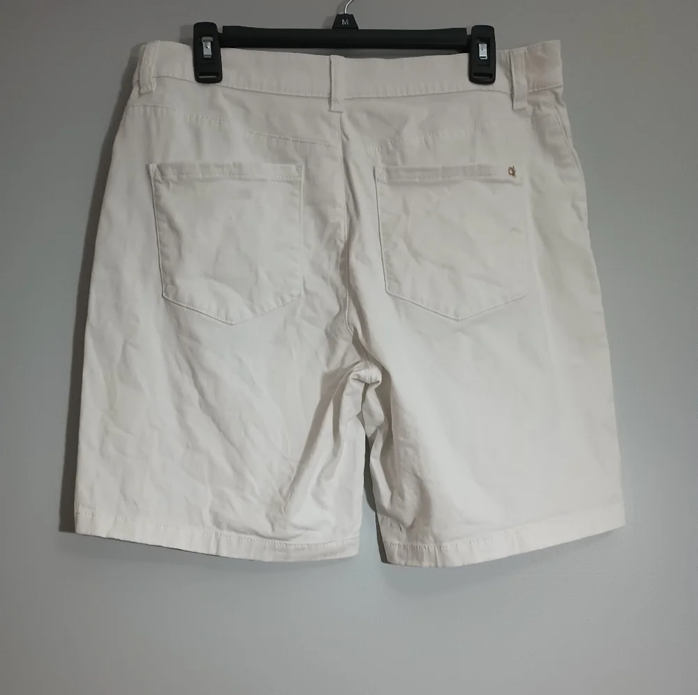 Calvin‎ Klein White Bermuda Shorts Classic Cotton 10